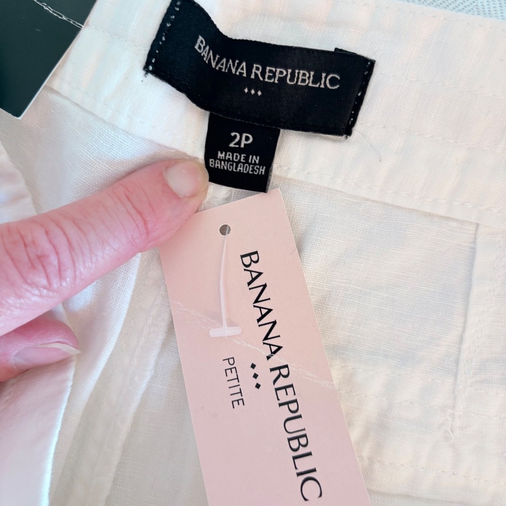 Banana Republic White Linen Cargo Shorts - Picture 8 of 10
